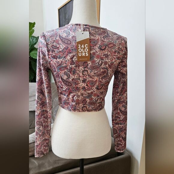 💝Nwt 24 colours velour feel long sleeve crop - Picture 2 of 5